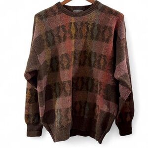 VTG Men's Multicolor Patterned Wool Sweater Size Large